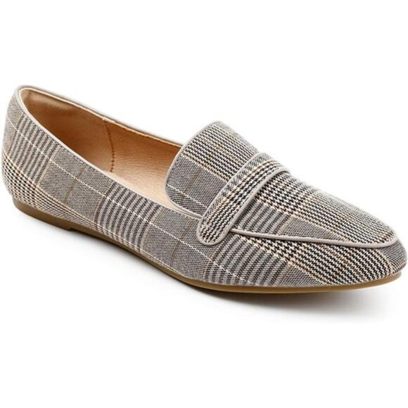 Shoes - Women's Penny Loafers - Pointed Toe Flats for Office, Wedding, Driving, Comfort